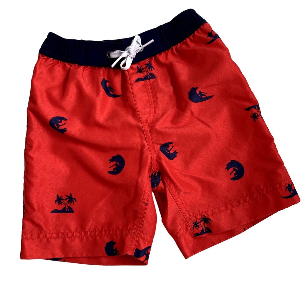 Hanna Andersson Sunblock Swim Shorts - Surfer - Tangy Red - 3, 90cm